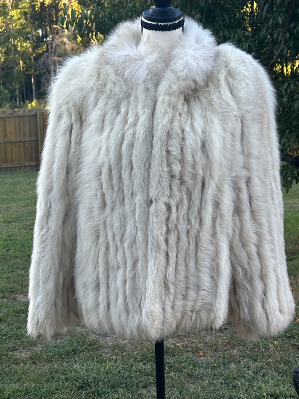 Ivory Fox Fur Jacket - Women's Cozy Winter Coat